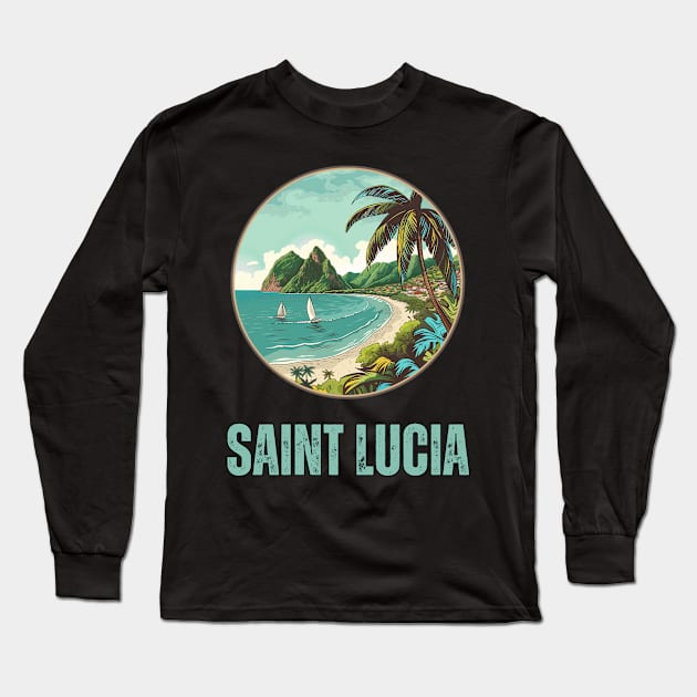 Saint Lucia Long Sleeve T-Shirt by Mary_Momerwids